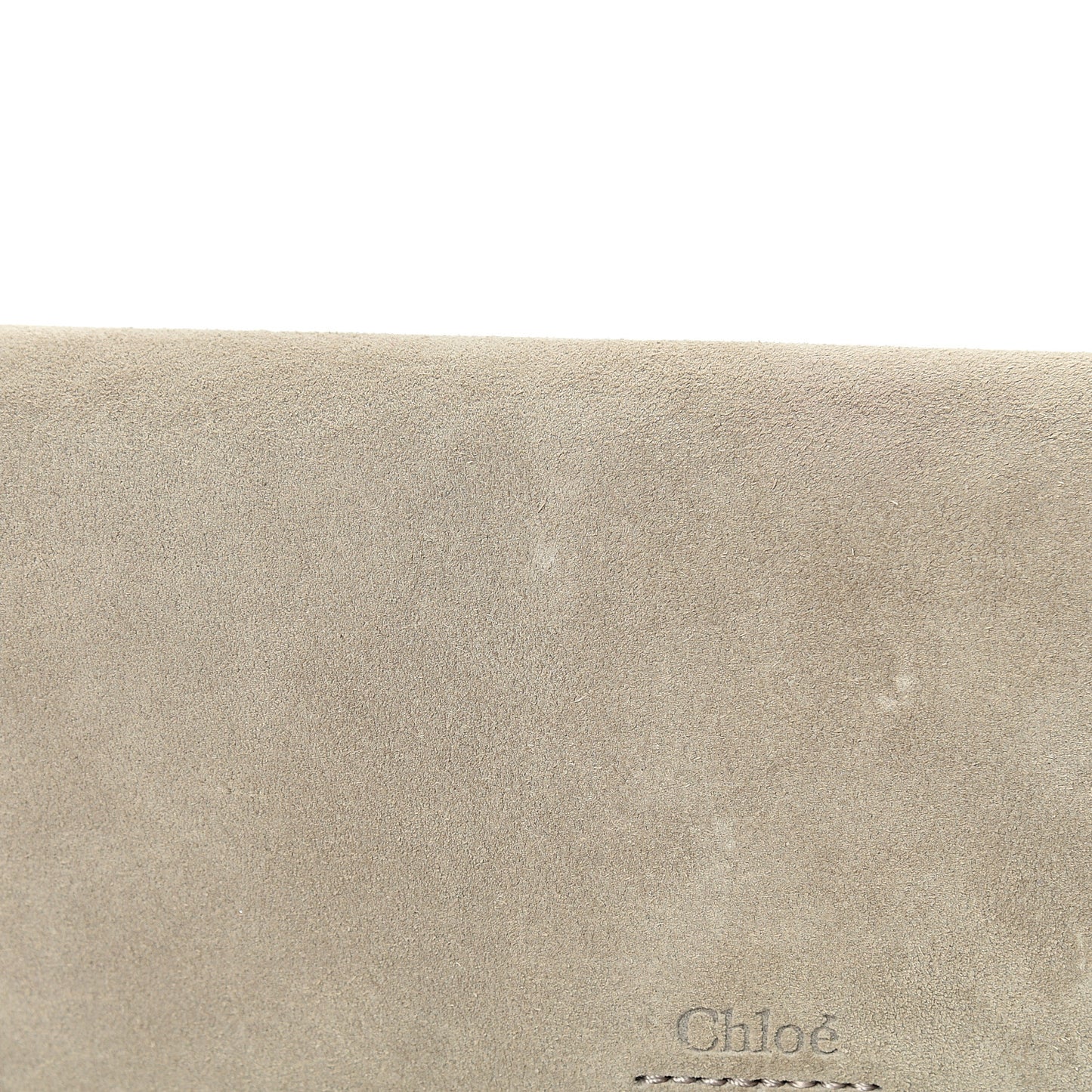 Suede Calfskin Faye Clutch Motty Grey