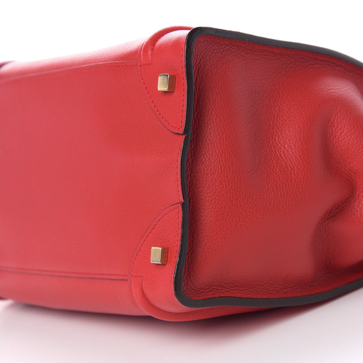 Drummed Calfskin Mini Luggage Coquelicot