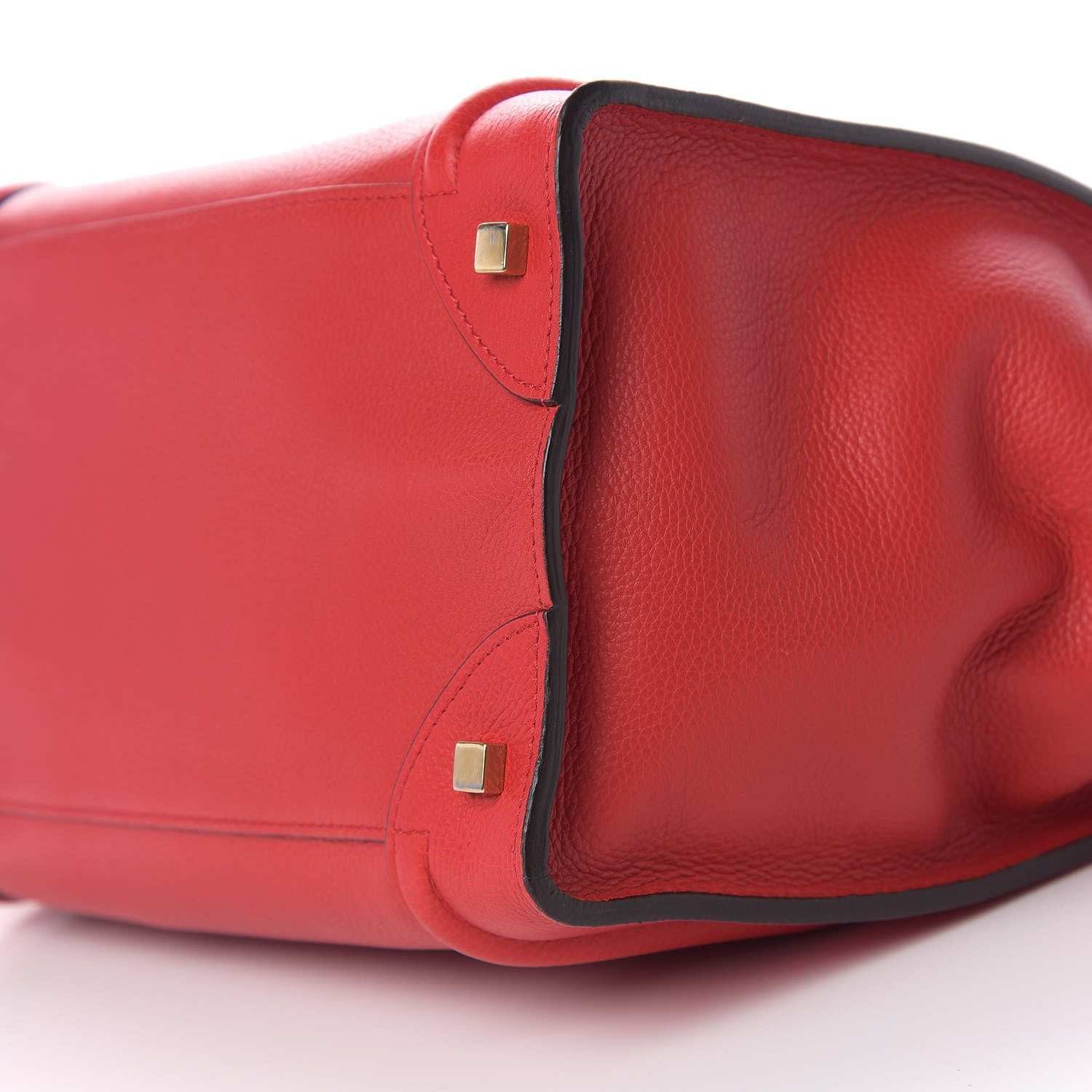 Celine Drummed Calfskin Mini Luggage Coquelicot 7 of 8