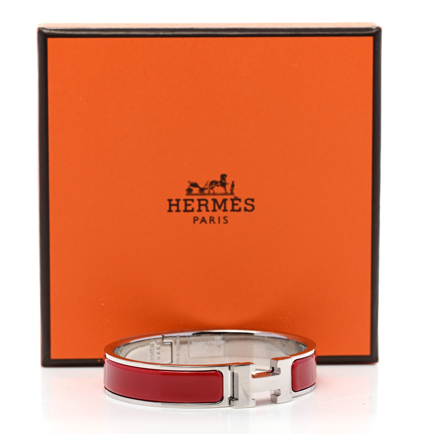 Hermes Enamel Narrow Clic Clac H Bracelet PM Rouge 5 of 5