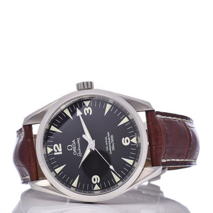 Omega Stainless Steel Alligator 42mm Railmaster Aqua Terra Co-Axial Chronometer Automatic Watch Black 2502.52.00 2 of 5