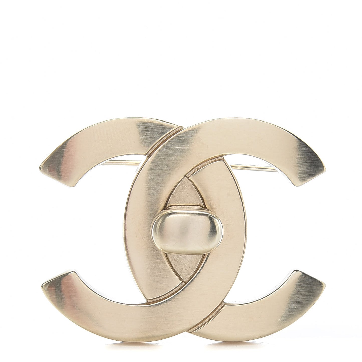CC Turnlock Brooch Gold