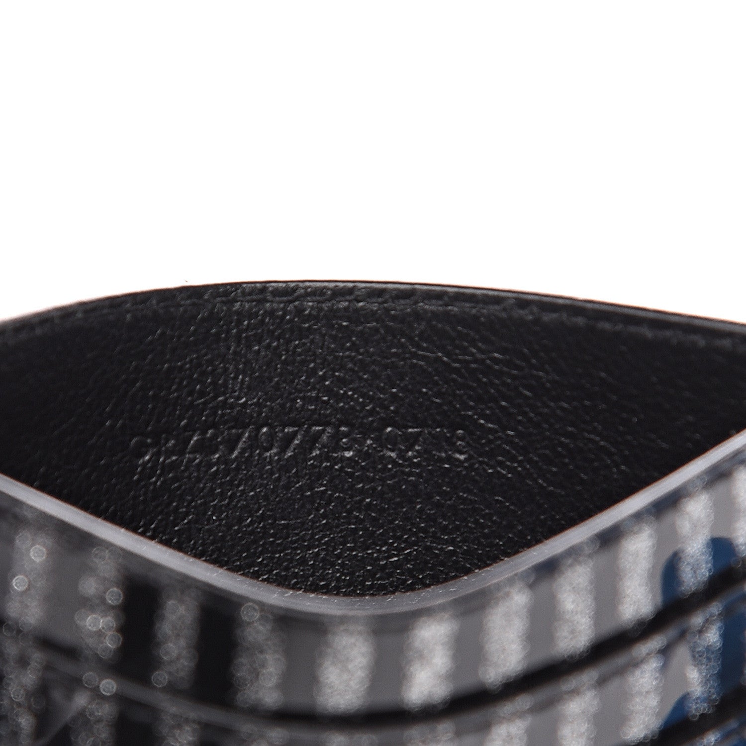 Saint Laurent Patent Glitter Striped Monogram Credit Card Case Black Silver 6 of 6