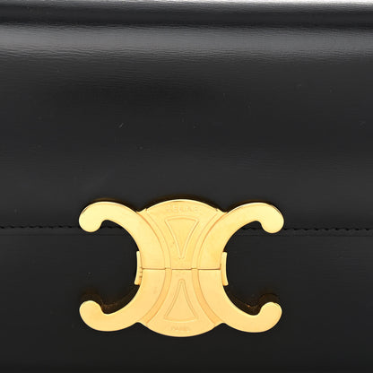 Celine Shiny Calfskin Triomphe Shoulder Bag Black 8 of 10