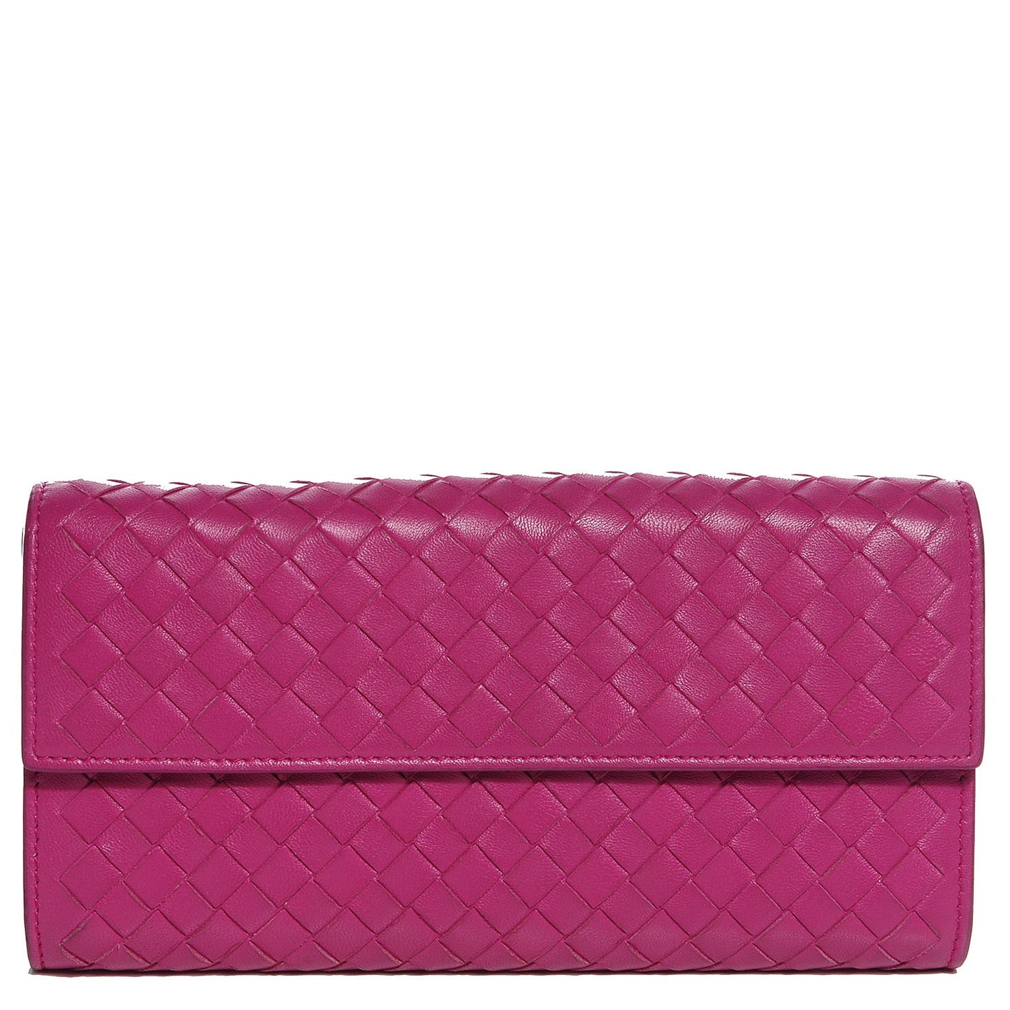 Nappa Intrecciato Continental Flap Wallet Ametista