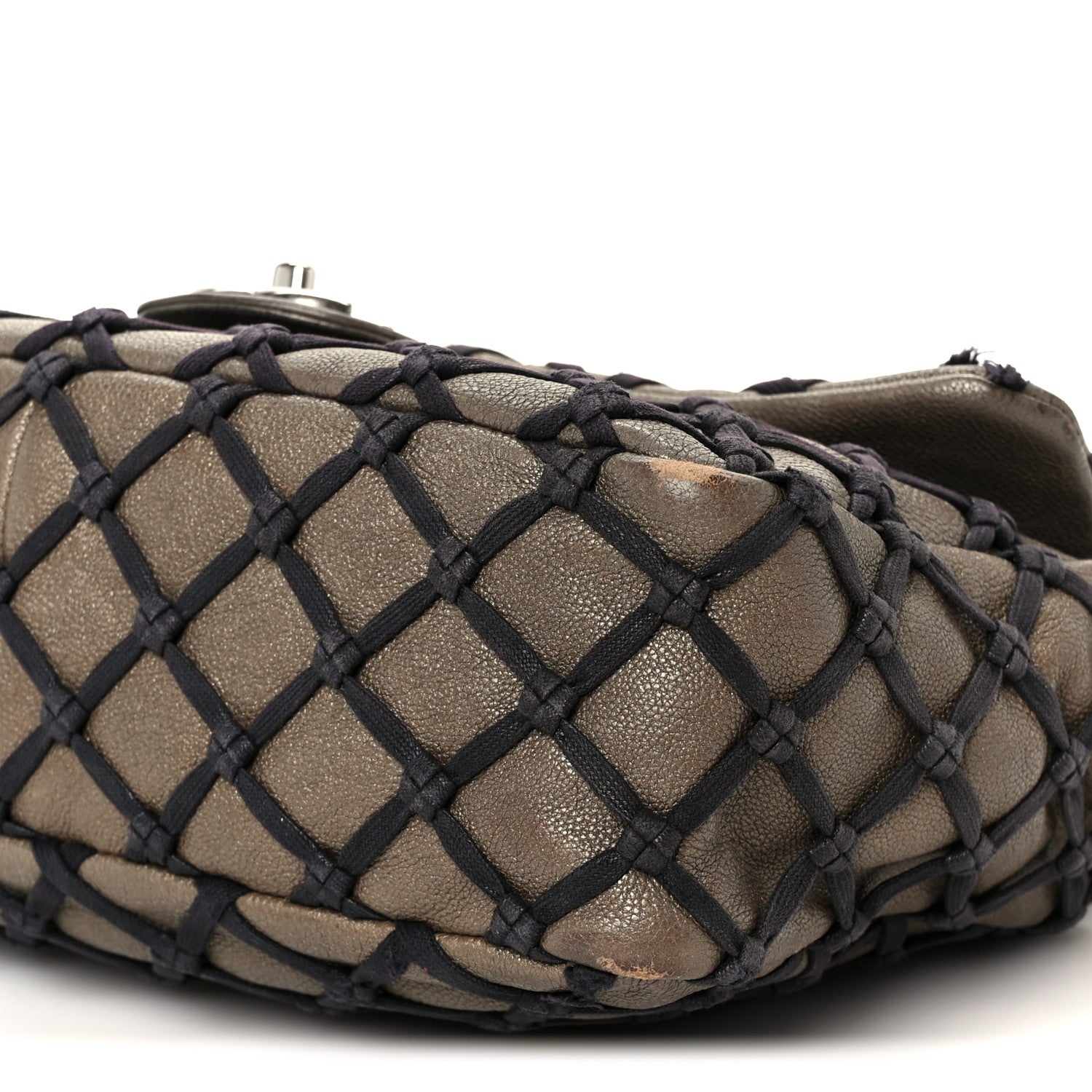 Chanel Calfskin Jumbo Canebiers Net Flap Brown 11 of 13