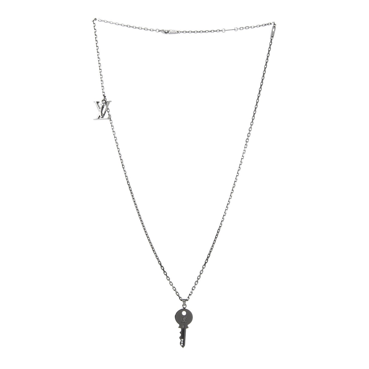 LV Initials Necklace Silver