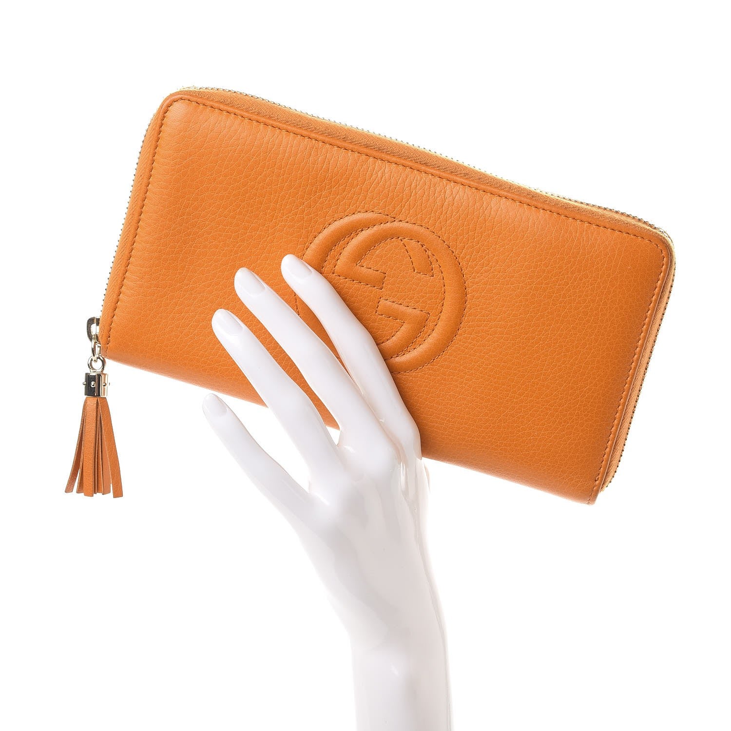 Gucci Pebbled Calfskin Soho Zip Around Wallet Curcuma 2 of 11