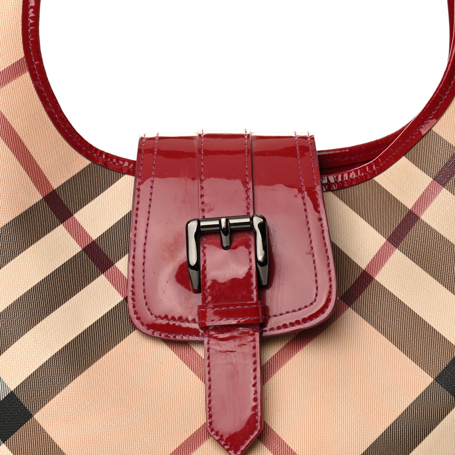 Patent Nova Check Brook Hobo Military Red