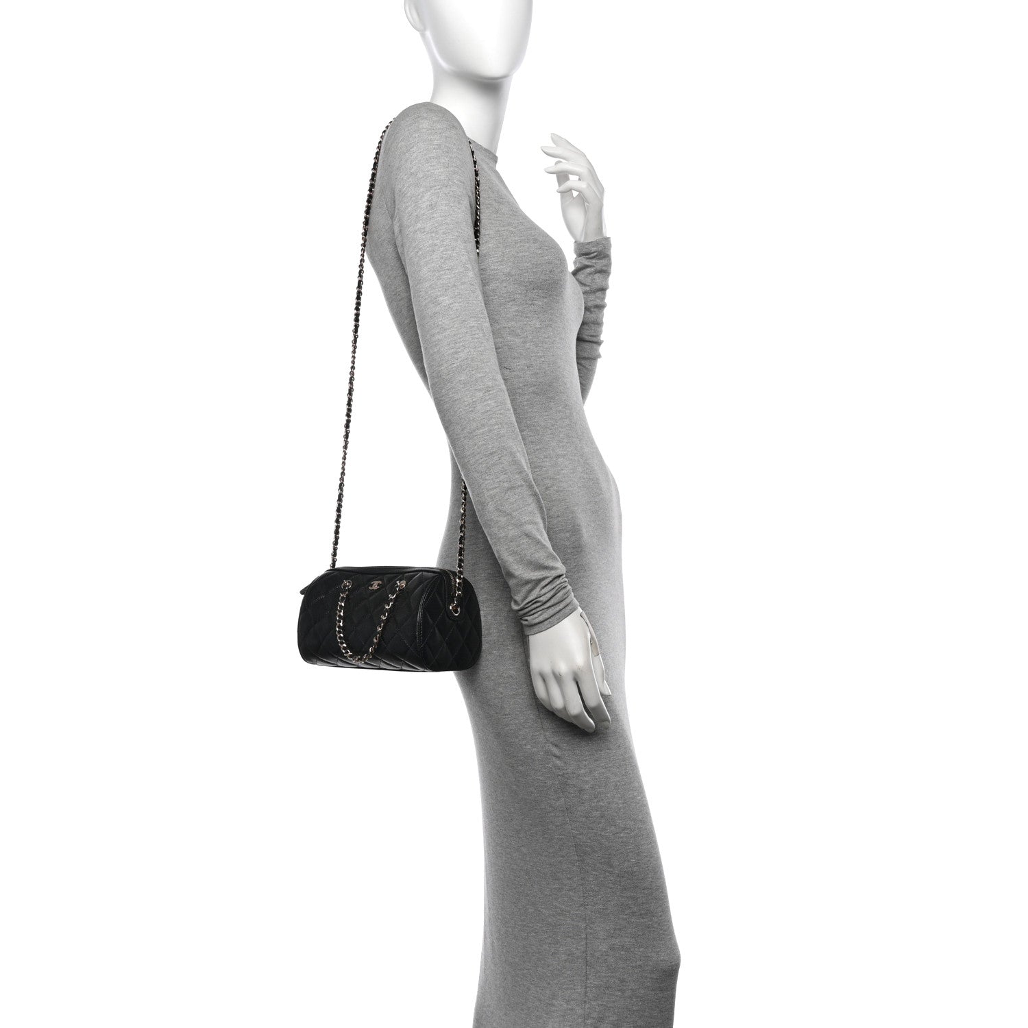 Chanel Caviar Quilted Classic Clutch With Chain Black 2 of 11