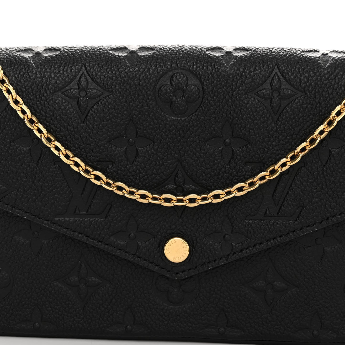 LOUIS VUITTON Empreinte Pochette Felicie Chain Wallet Black