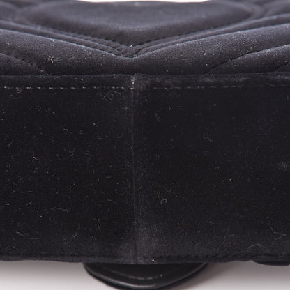 Gucci Velvet Matelasse Mini GG Marmont Shoulder Bag Black 13 of 17