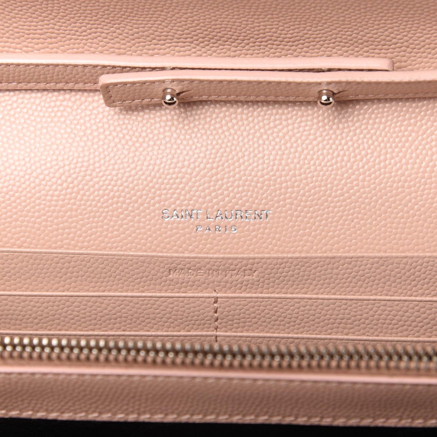 Grain De Poudre Matelasse Chevron Monogram Chain Wallet Pale Pink