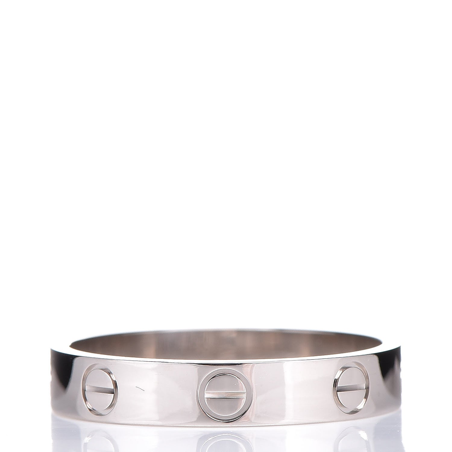 Cartier 18K White Gold 3.5mm LOVE Wedding Band Ring 55 7.25 3 of 4