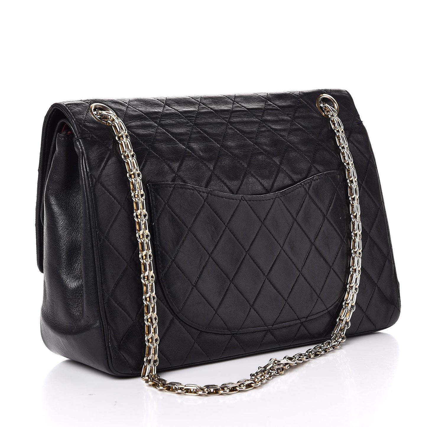 Lambskin Medium Mademoiselle Chain Double Flap Black