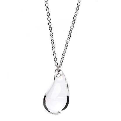 Tiffany Sterling Silver Rock Crystal 29mm Elsa Peretti Teardrop Pendant Necklace 3 of 4