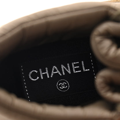 Chanel Fabric Suede Womens CC Sneakers 37.5 Dark Green 9 of 10