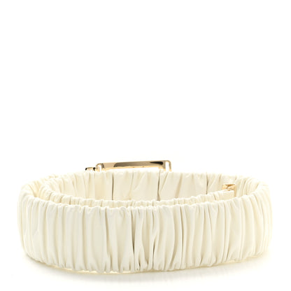 Chanel Lambskin Ruched CC Belt 75 30 White 2 of 4