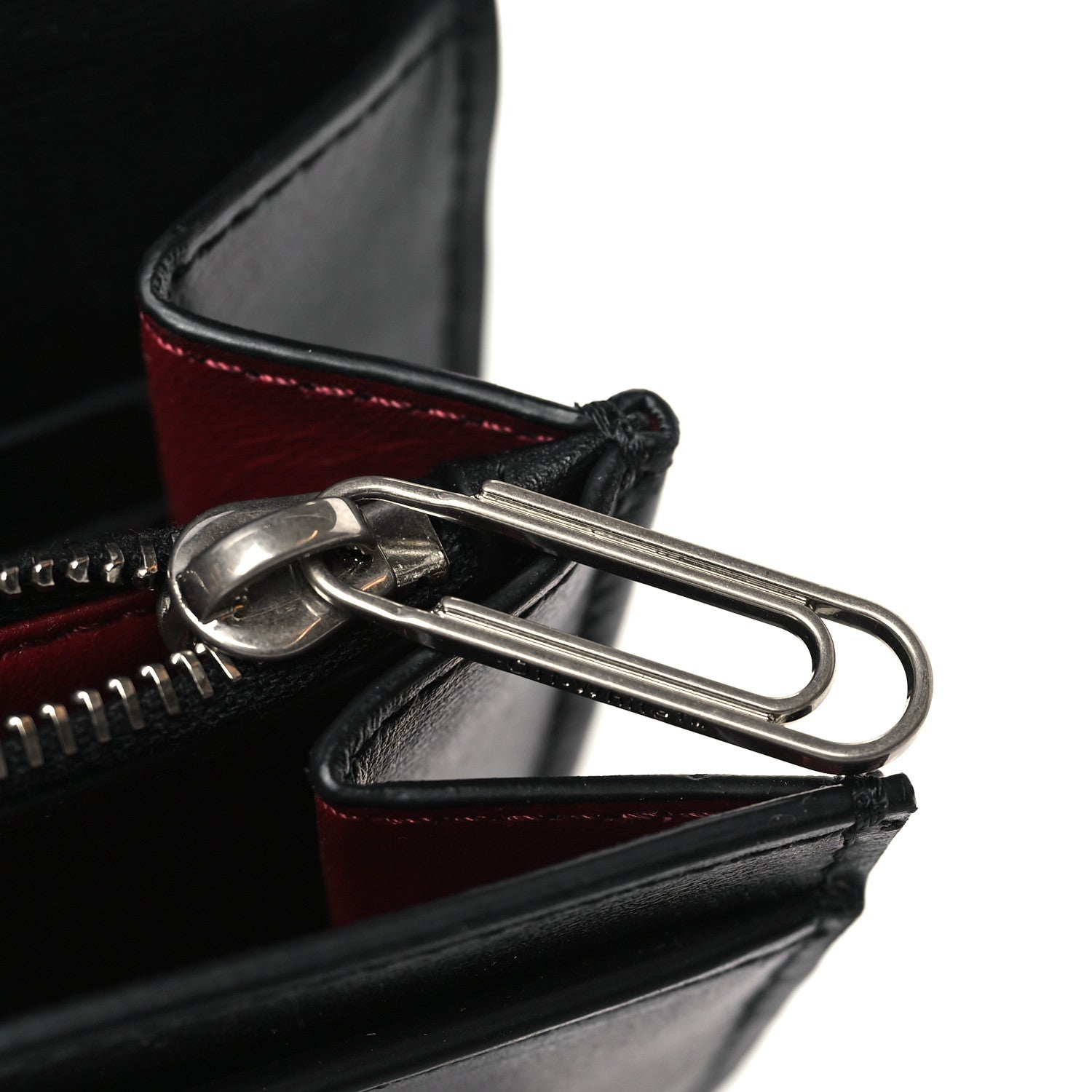 Off-White Calfskin Jitney Logo Flap Wallet On Chain Black 9 of 9