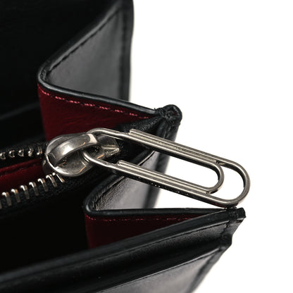 Off-White Calfskin Jitney Logo Flap Wallet On Chain Black 9 of 9