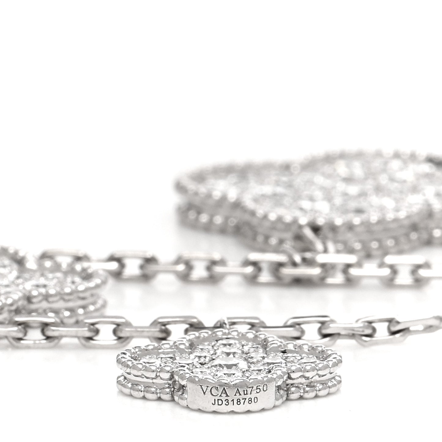 VAN CLEEF & ARPELS 18K White Gold Diamond 5 Motifs Magic Alhambra Bracelet