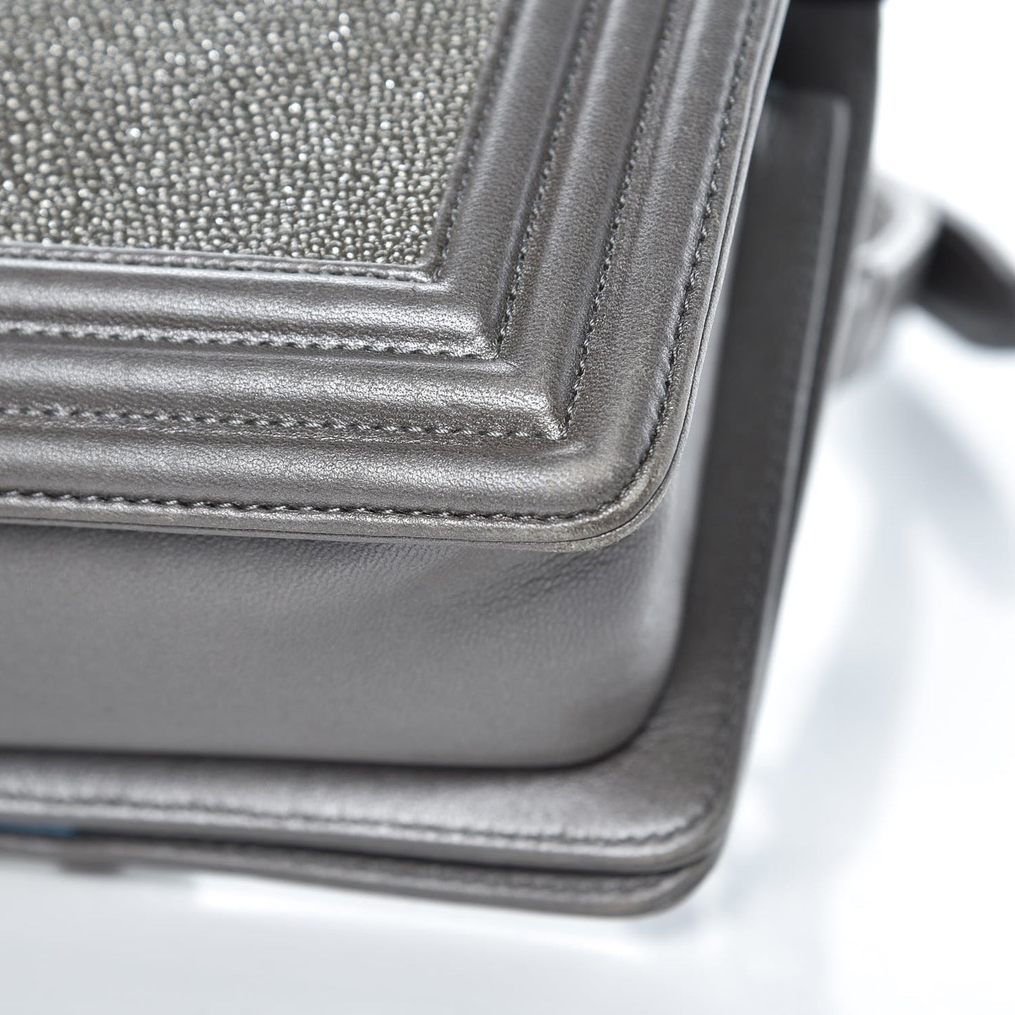 Galuchat Stingray Small Boy Flap Silver