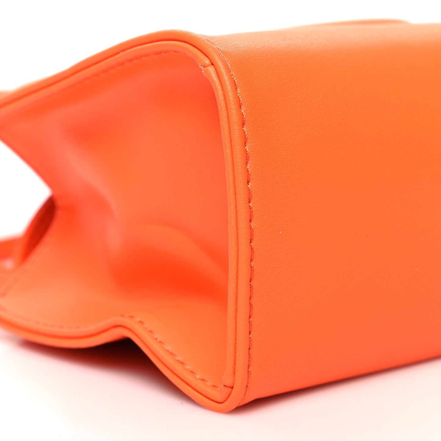 Vegan Leather Small Shopping Bag Orange