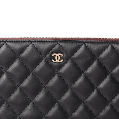 Chanel Lambskin Quilted Medium Cosmetic Case Black 8 of 11