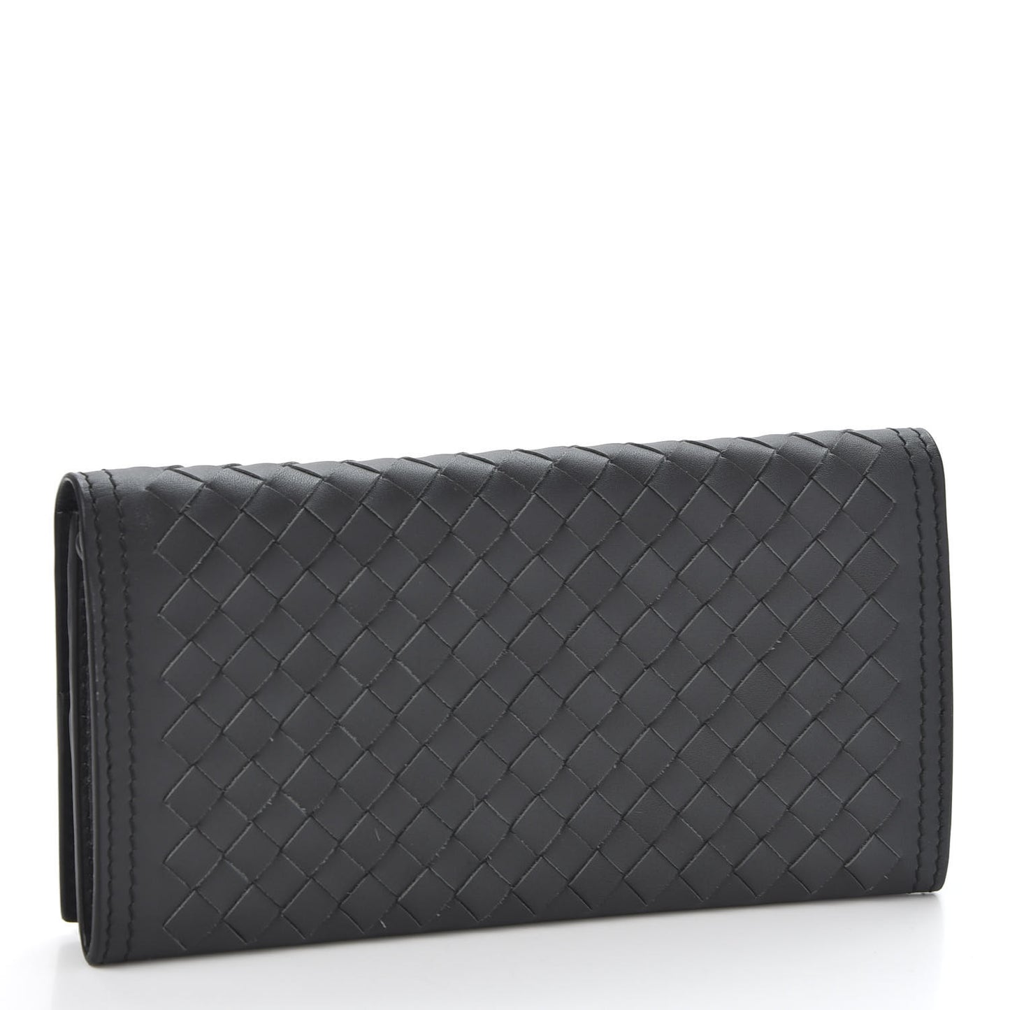 Nappa Intrecciato Continental Flap Wallet Ardoise