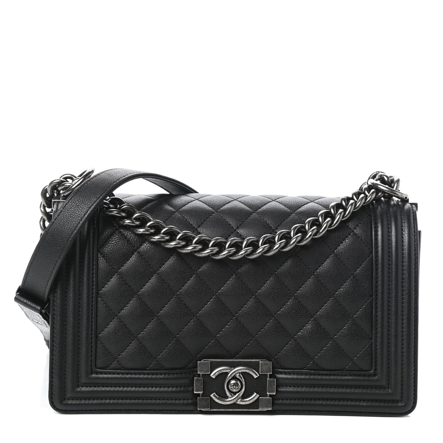 Chanel Calfskin Quilted Medium Boy Flap Black 1 of 9