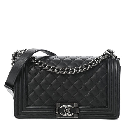 Chanel Calfskin Quilted Medium Boy Flap Black 1 of 9