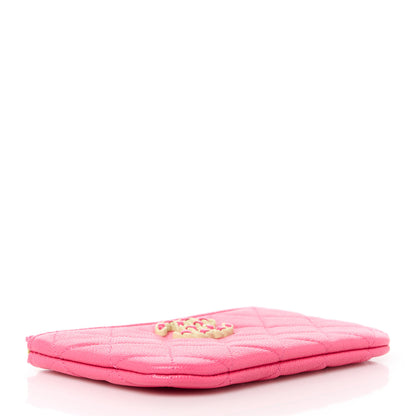 Chanel Caviar Quilted Small Chanel 19 Mini Pouch Dark Pink 4 of 11