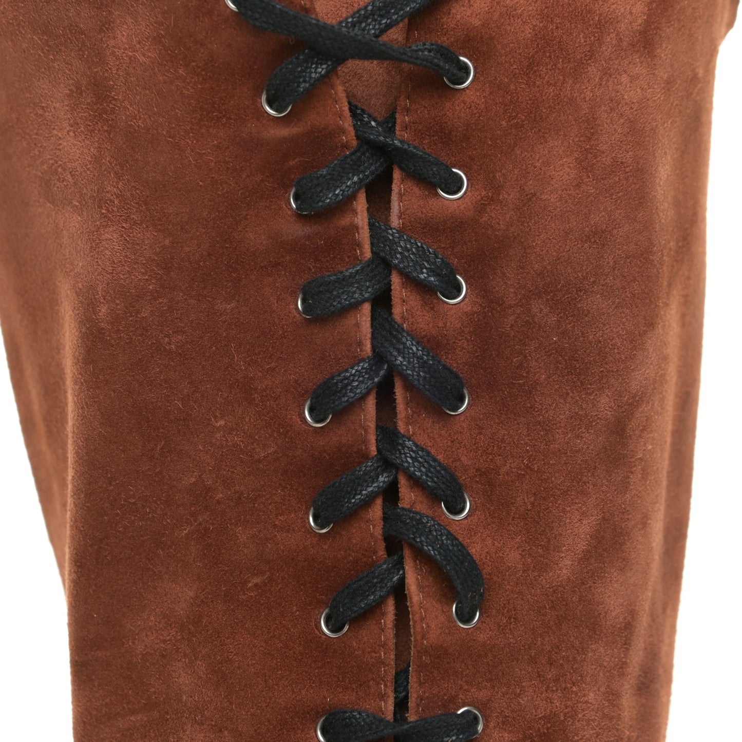 Suede Patent Calfskin Over The Knee Boots 39.5 Brown White Black