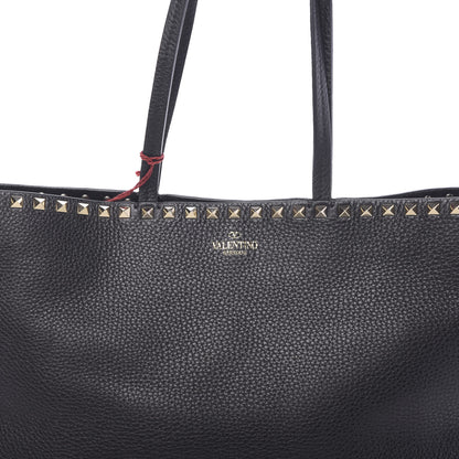 Valentino Garavani Grained Calfskin Small Rockstud Shoulder Tote Black 9 of 11