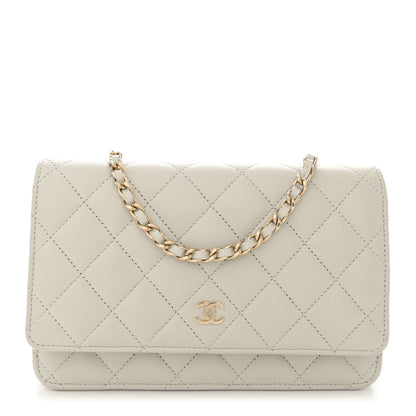Chanel Caviar Quilted Wallet On Chain WOC Light Grey 1 of 11