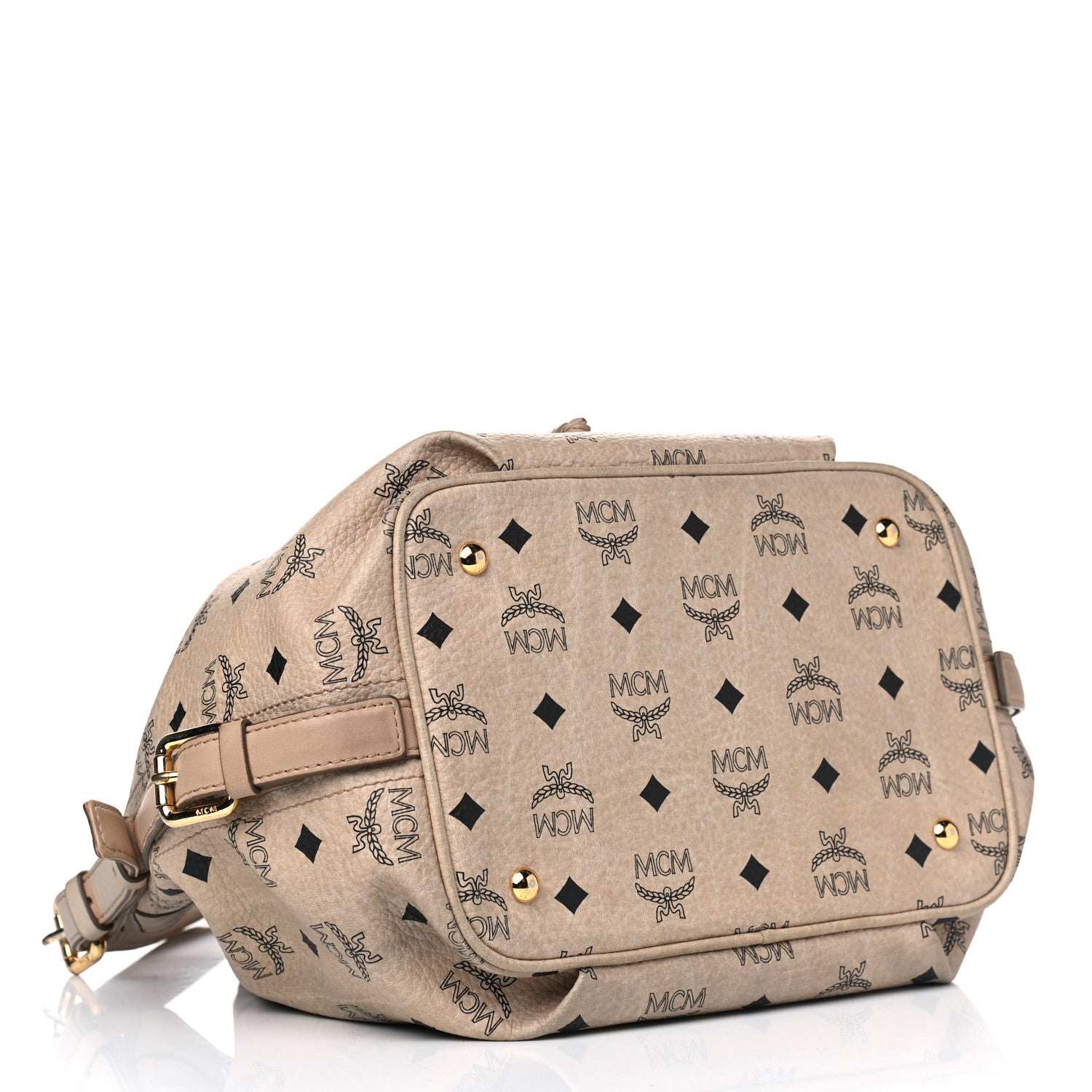 MCM Visetos Essential Drawstring Bucket Bag Beige 4 of 20