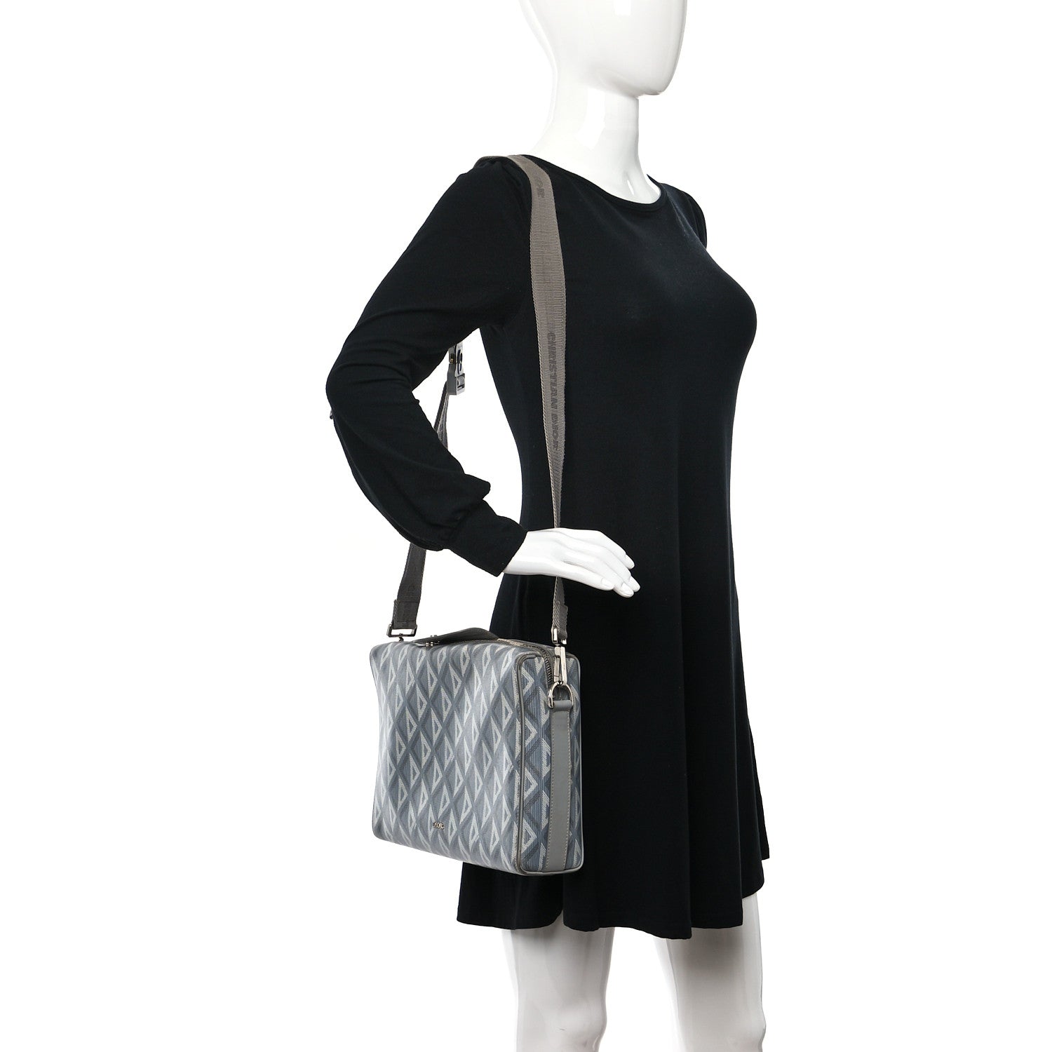 Christian Dior Coated Canvas CD Messenger Gray 2 of 13