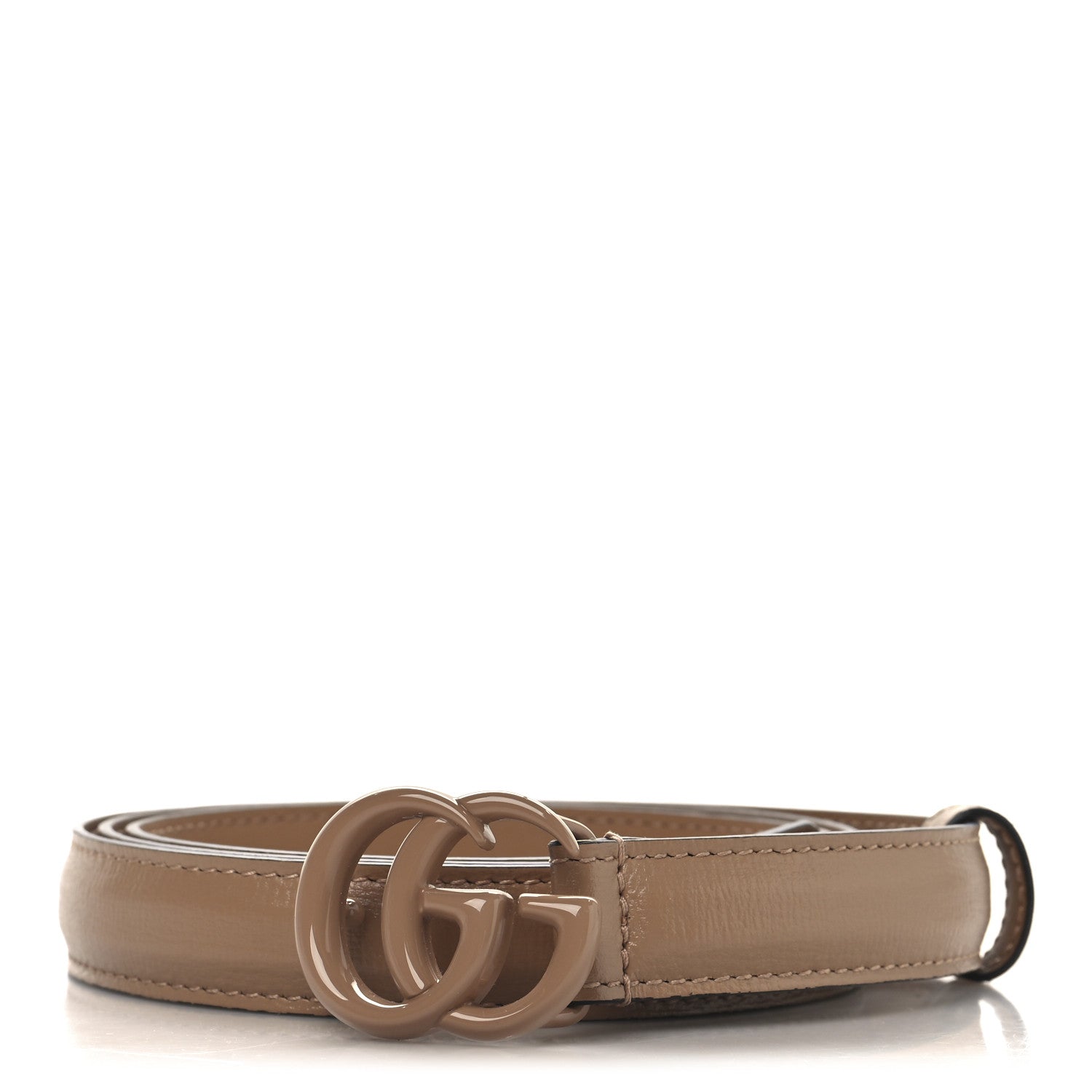 Gucci Azalea Calfskin Enamel Monochrome Double G 20mm Belt 100 40 Camelia 1 of 5