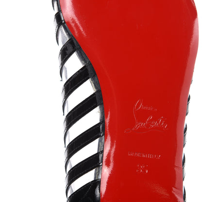 Christian Louboutin Patent PVC Striped A6 Flats 35 Black 9 of 9