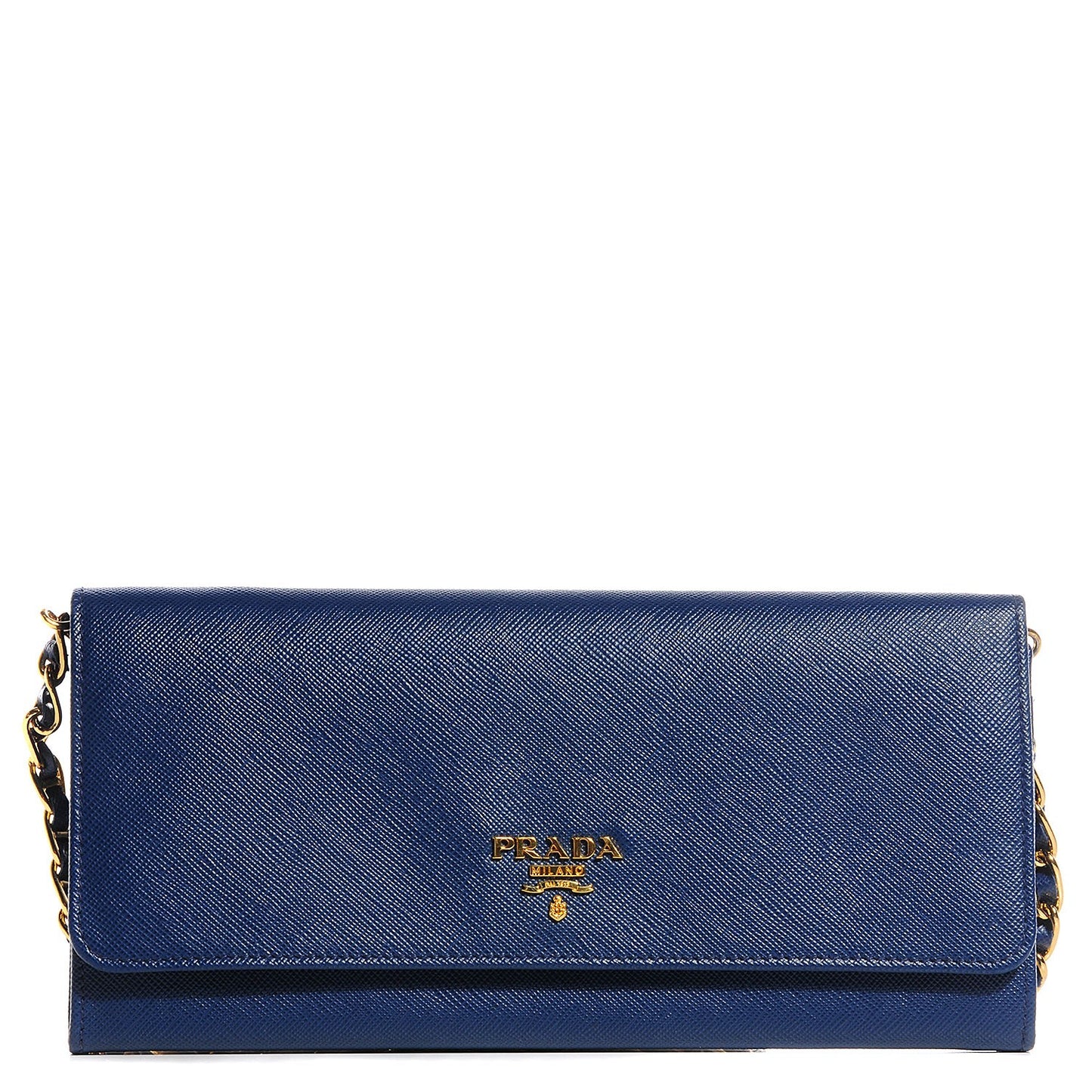 Saffiano Metal Oro Chain Wallet Bleuette