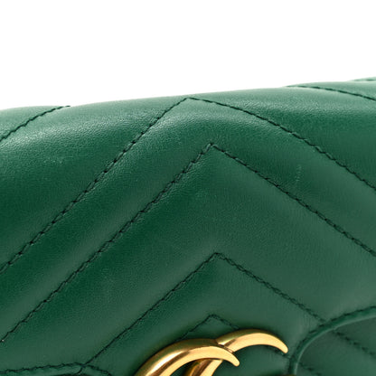 Gucci Calfskin Matelasse Super Mini GG Marmont Shoulder Bag Emerald Green 18 of 18