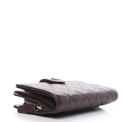 Chanel Caviar Quilted Zipped Pocket Wallet Burgundy 3 of 8