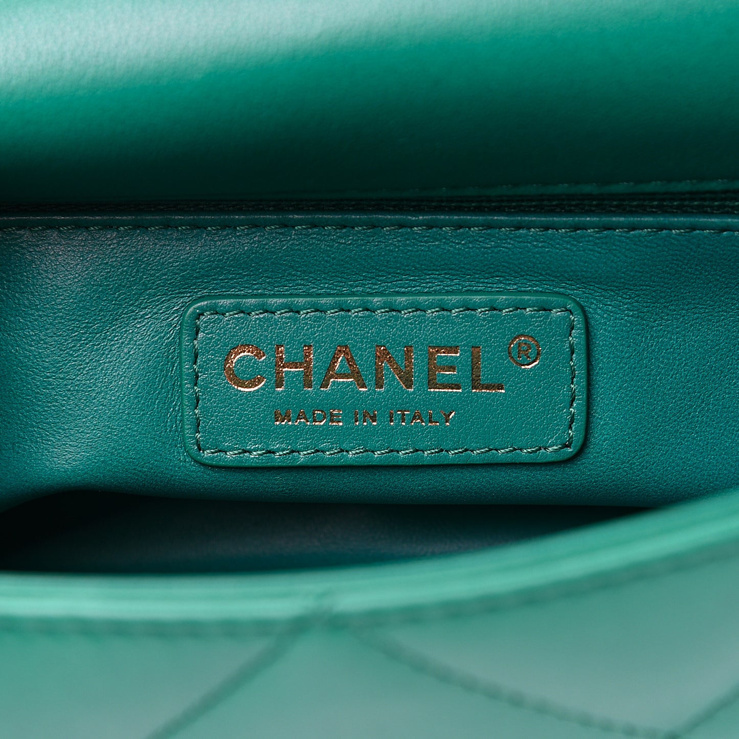 Lambskin Quilted CC Flap Bag Green