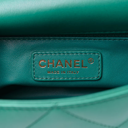 Chanel Lambskin Quilted CC Flap Bag Green 5 of 9