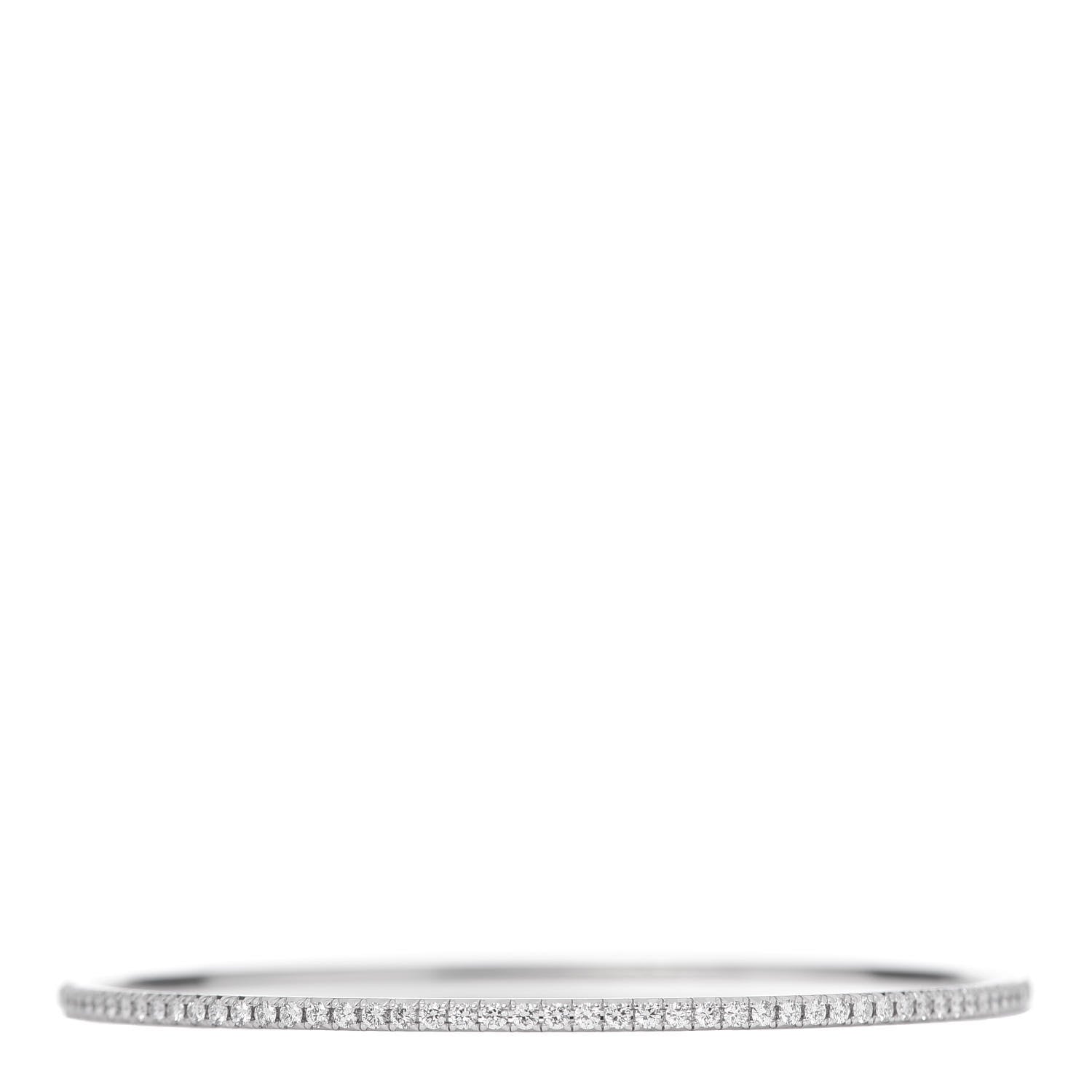 Tiffany 18K White Gold Diamond Metro Bangle Bracelet 1 of 4