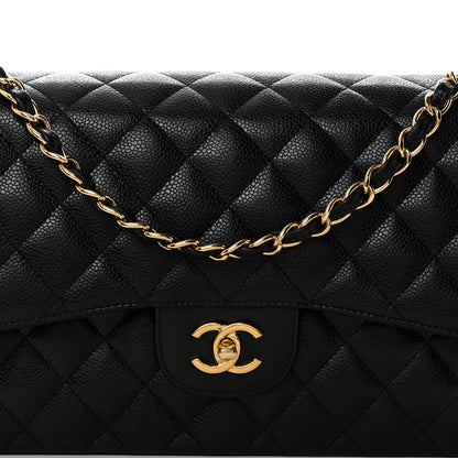 Chanel Caviar Quilted Jumbo Double Flap Black 8 of 10