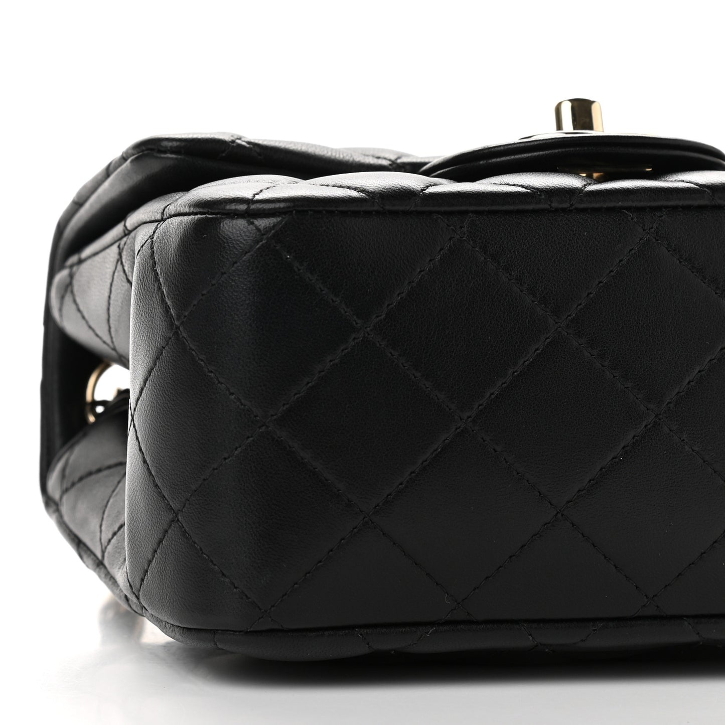 Lambskin Quilted Mini Square Flap Black
