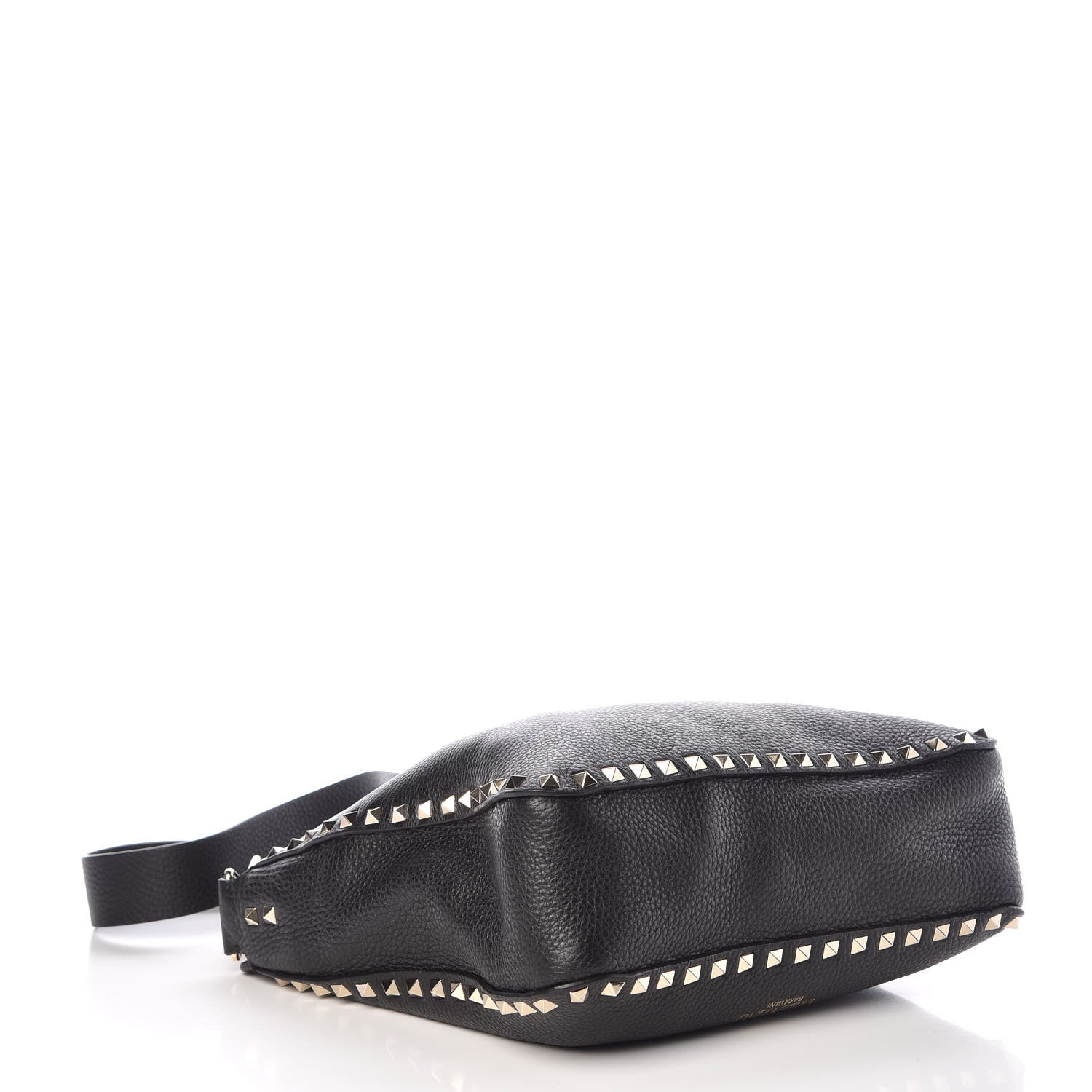 Valentino Garavani Pebbled Calfskin Small Rockstud Flip-Lock Messenger Bag Black 4 of 6