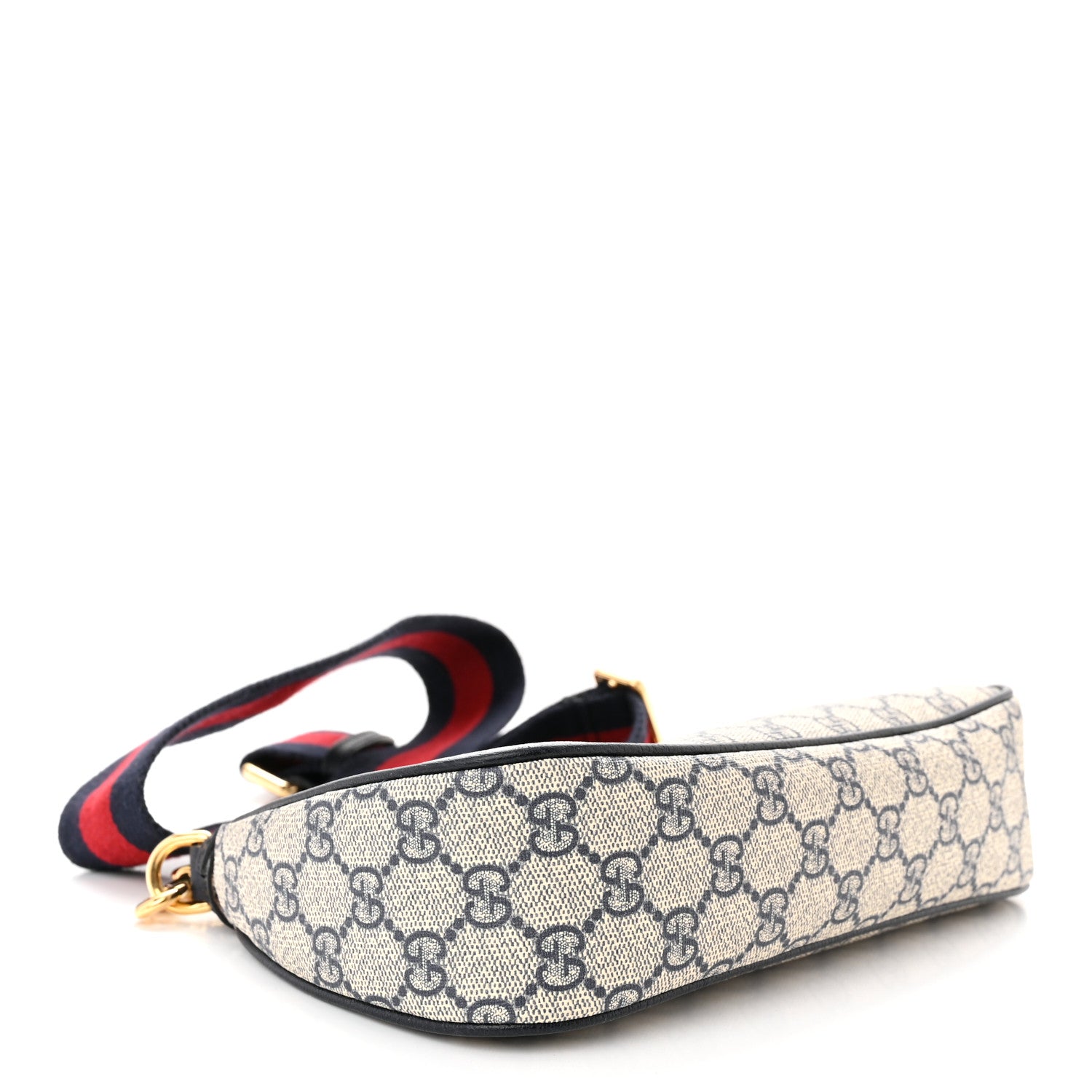 Gucci GG Supreme Monogram Textured Dollar Calfskin Web Small Ophidia GG Handbag Beige Blue 4 of 11