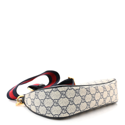 Gucci GG Supreme Monogram Textured Dollar Calfskin Web Small Ophidia GG Handbag Beige Blue 4 of 11